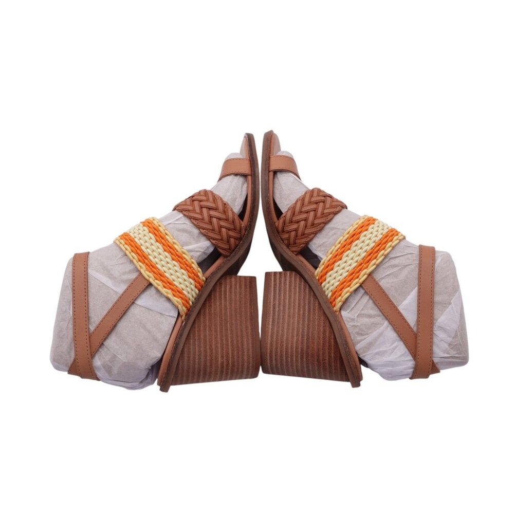 NIB Lucky Brand Lissie Woven Ankle Strap Braided Wedge Sandals Sz 8.5 Sunflower - Picture 5 of 8